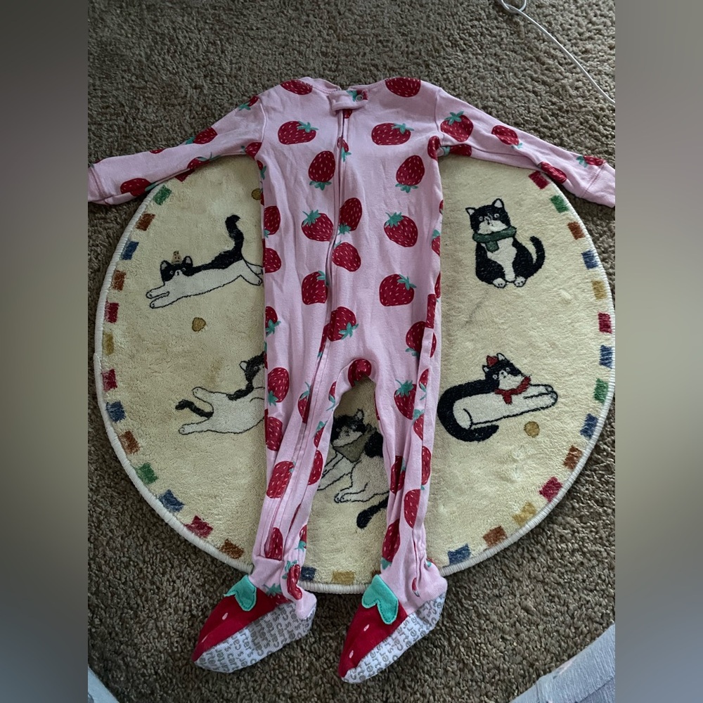 strawberry footie pajamas